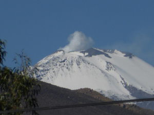Volcano Misti puffs smoke 