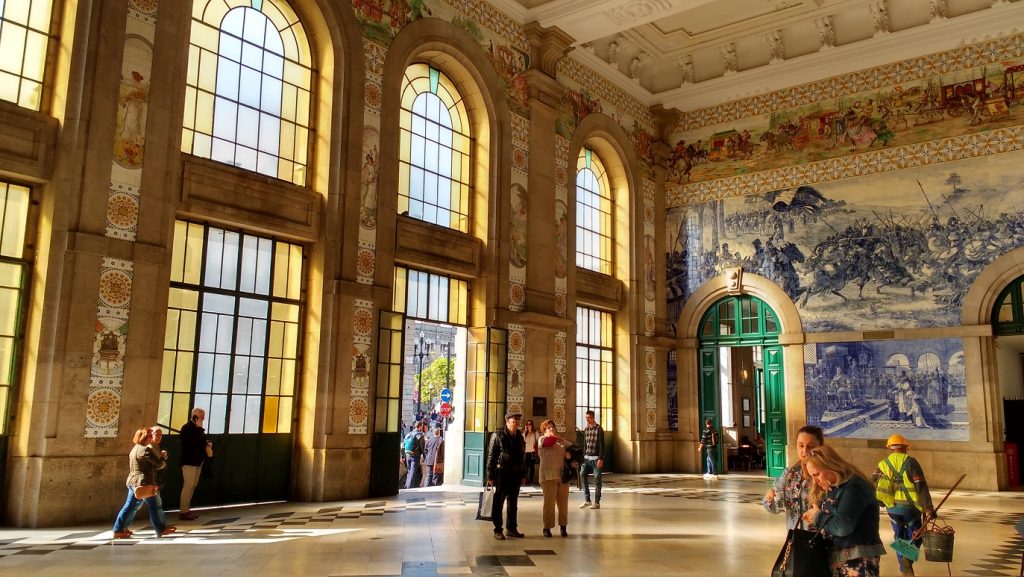 the wonderfully tiled station in Porto is well worth a look