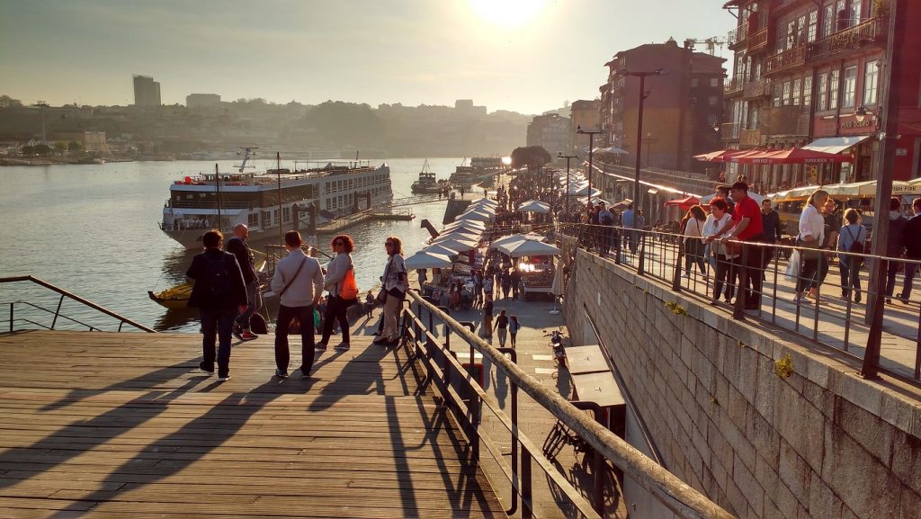 the busy riverside - a highlight of Porto