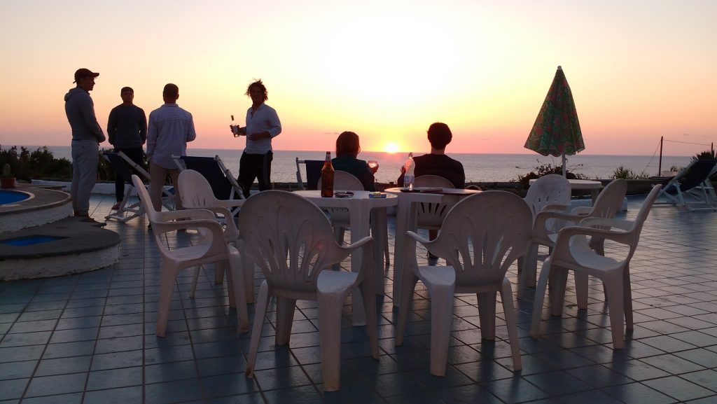 chatting and meeting new friends in a hostel