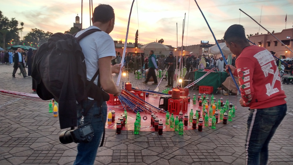 simple entertainment in the Jemaa el Fnaa square in Marrakech