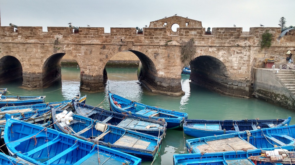 Boats in the harbour at Essouira