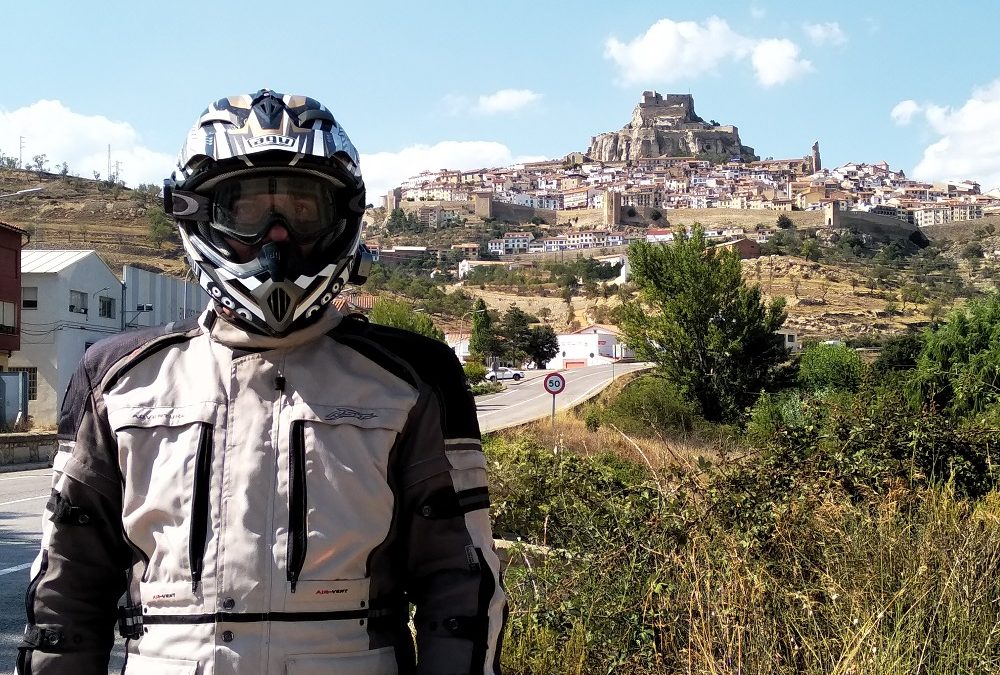 motorbike rider near the Spanish town Morella